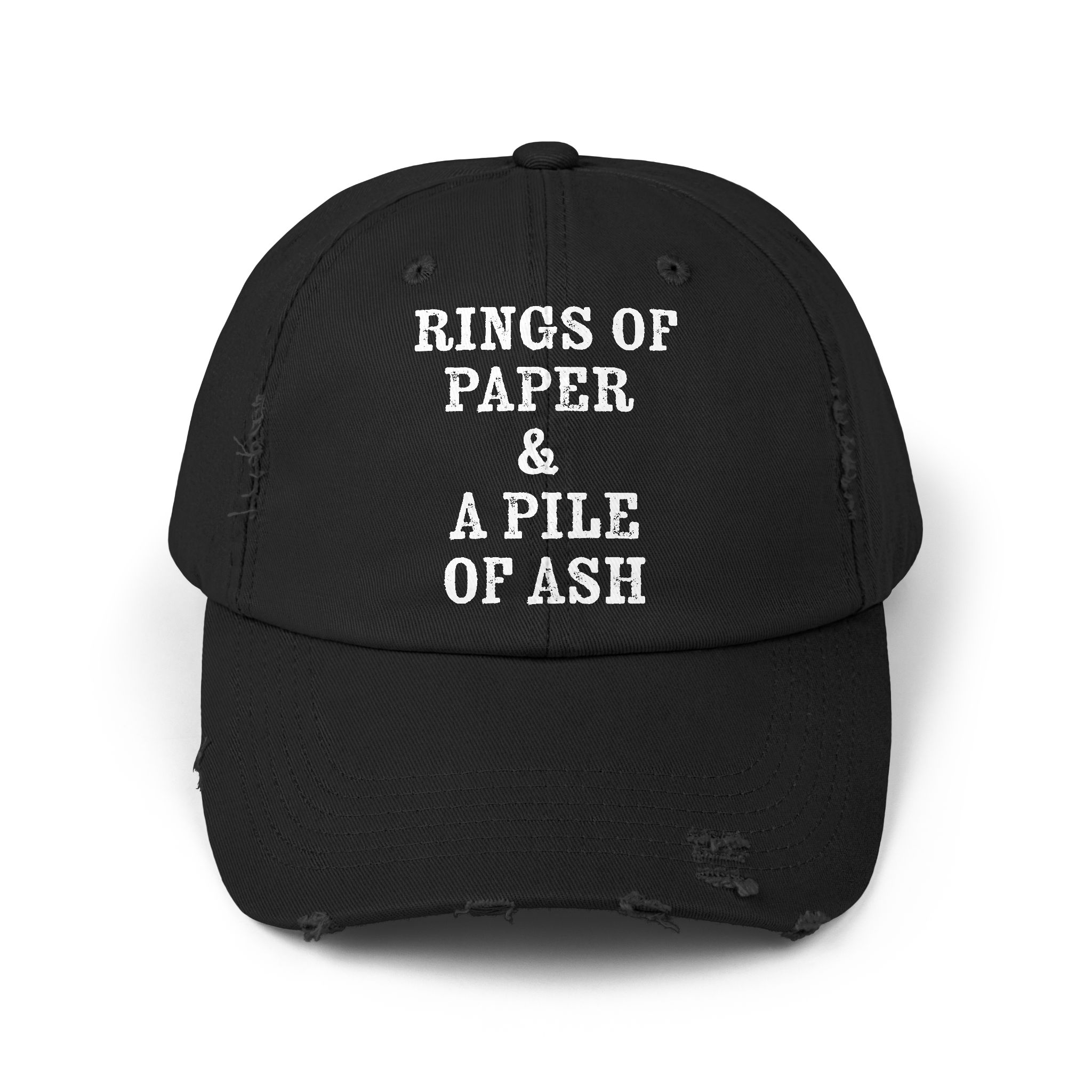 Rings of Paper & A Pile Of Ash Distressed Cap